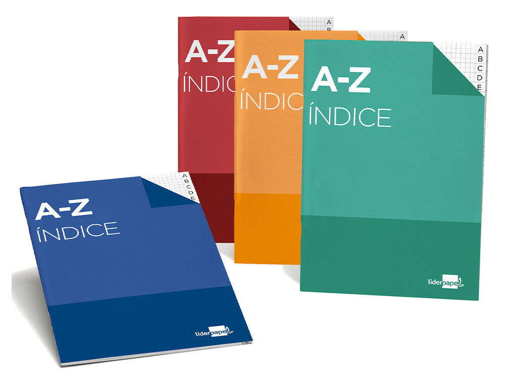 INDICE LIDERPAPEL TAPA CARTONCILLO CUARTO 24 HOJAS 70G/M2 COLORES SURTIDOS