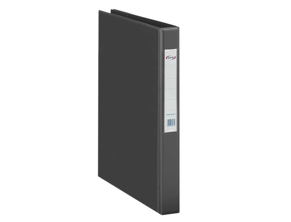 CARPETA 2 ANILLAS 40 MM PLASTICO PARDO FOLIO NEGRO