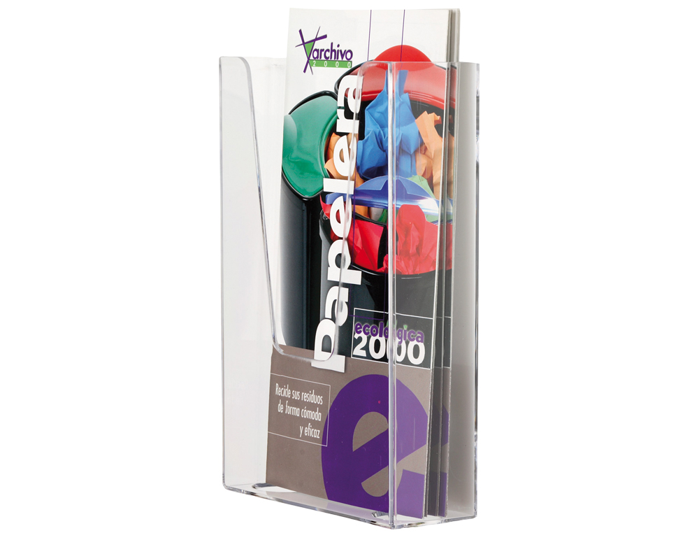EXPOSITOR MURAL ARCHIVO 2000 METACRILATO 1/3 DIN A4 TRANSPARENTE 110X45X180 MM UN COMPARTIMIENTO