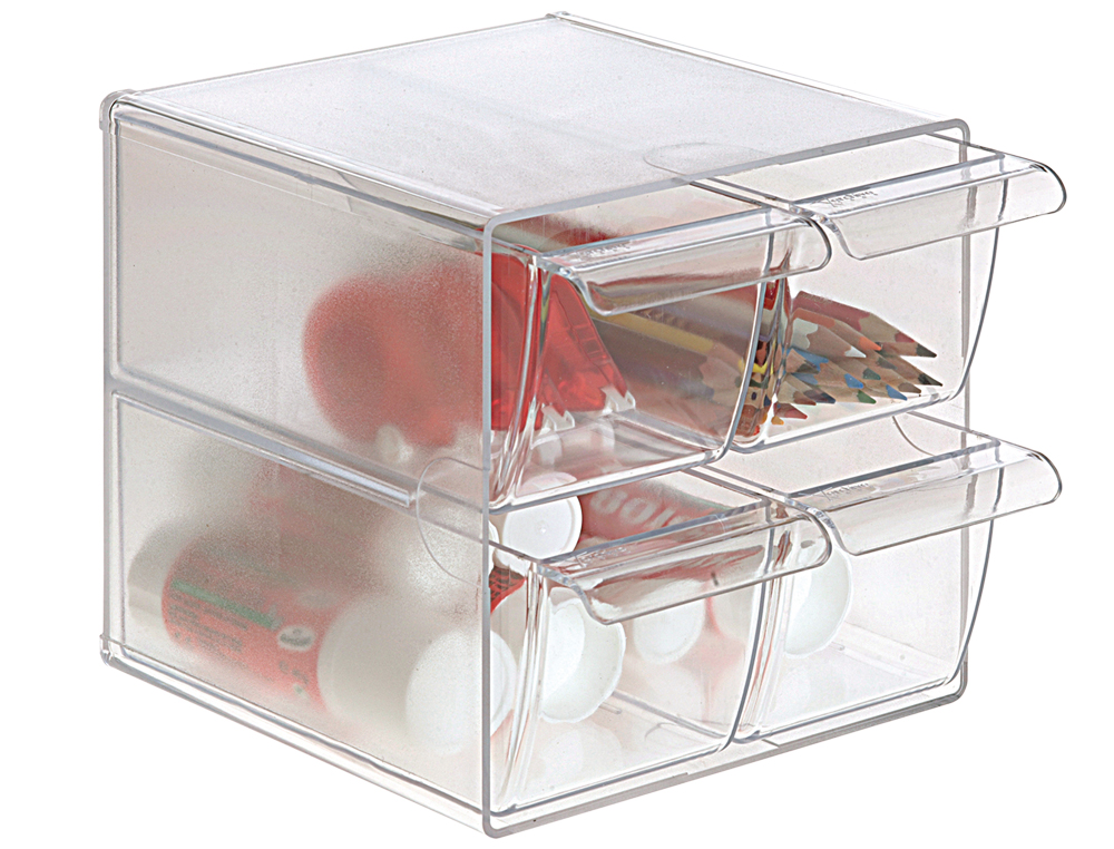 ARCHICUBO ARCHIVO 2000 4 CAJONES ORGANIZADOR MODULAR PLASTICO 190X150X150 MM INCLUYE 2 CLIPS DE SUJECION