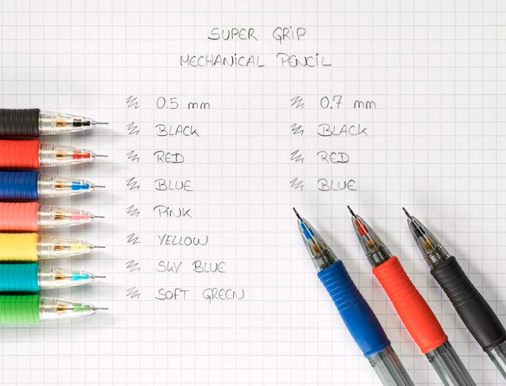 PORTAMINAS PILOT SUPER GRIP NEGRO 0,5 MM SUJECION DE CAUCHO