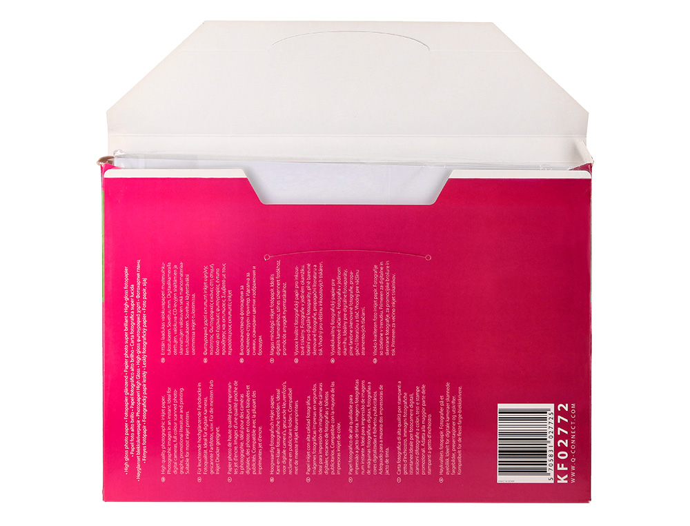 PAPEL Q-CONNECT FOTO GLOSSY DIN A4 ALTA CALIDAD DIGITAL PHOTO PARA INK-JET BOLSA DE 50 HOJAS DE 260 GR