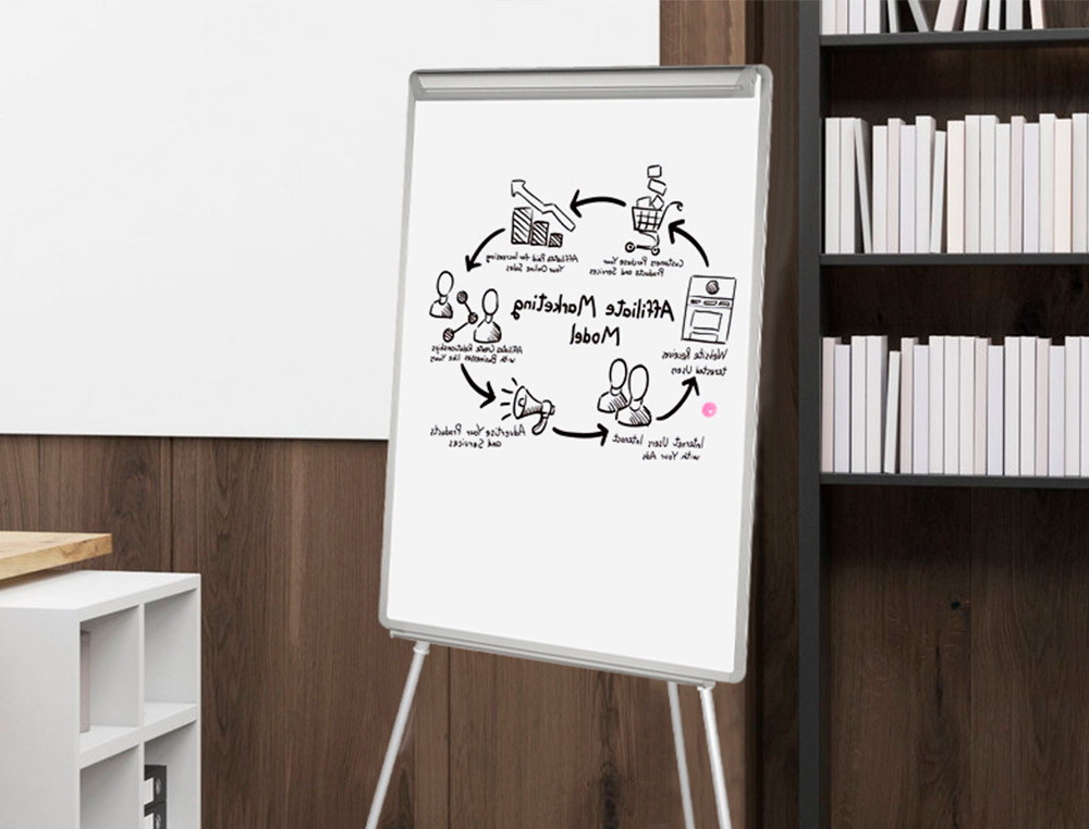 PIZARRA BLANCA Q-CONNECT CON TRIPODE 70X100 CM PARA CONVENCIONES SUPERFICIE LAMINADA ESCRITURA DIRECTA
