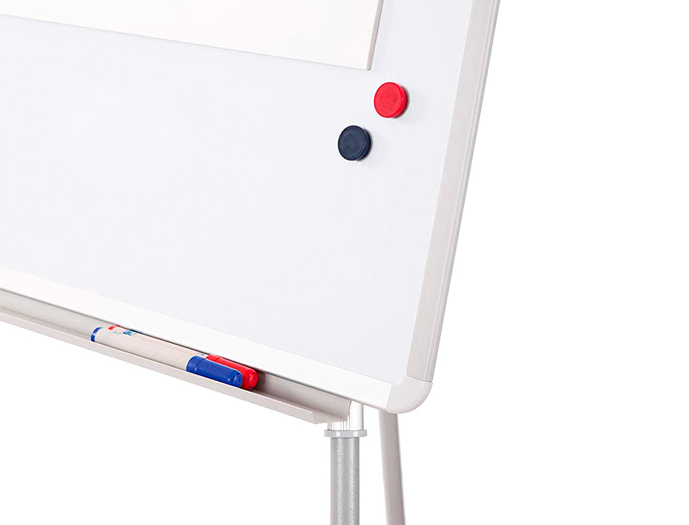 PIZARRA BLANCA Q-CONNECT CON TRIPODE 90X70X195CM PARA CONVENCIONES SUPERFICIE LACADAMAGNETICA ESCRITURA DIRECTA