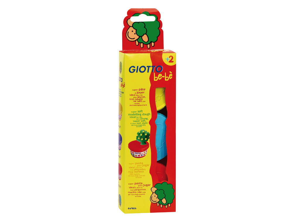 PASTA PARA MODELAR GIOTTO BEBE PACK 3 COLORES SURTIDOS DERMATOLOGICAMENTE TESTADA