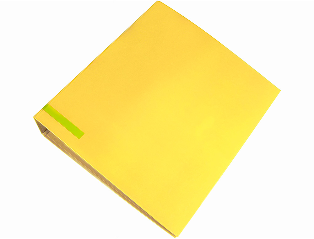 ARCHIVADOR DE PALANCA LIDERPAPEL A4 COLOR SYSTEM FORRADO SIN RADO LOMO 80MM AMARILLO COMPRESOR METALICO