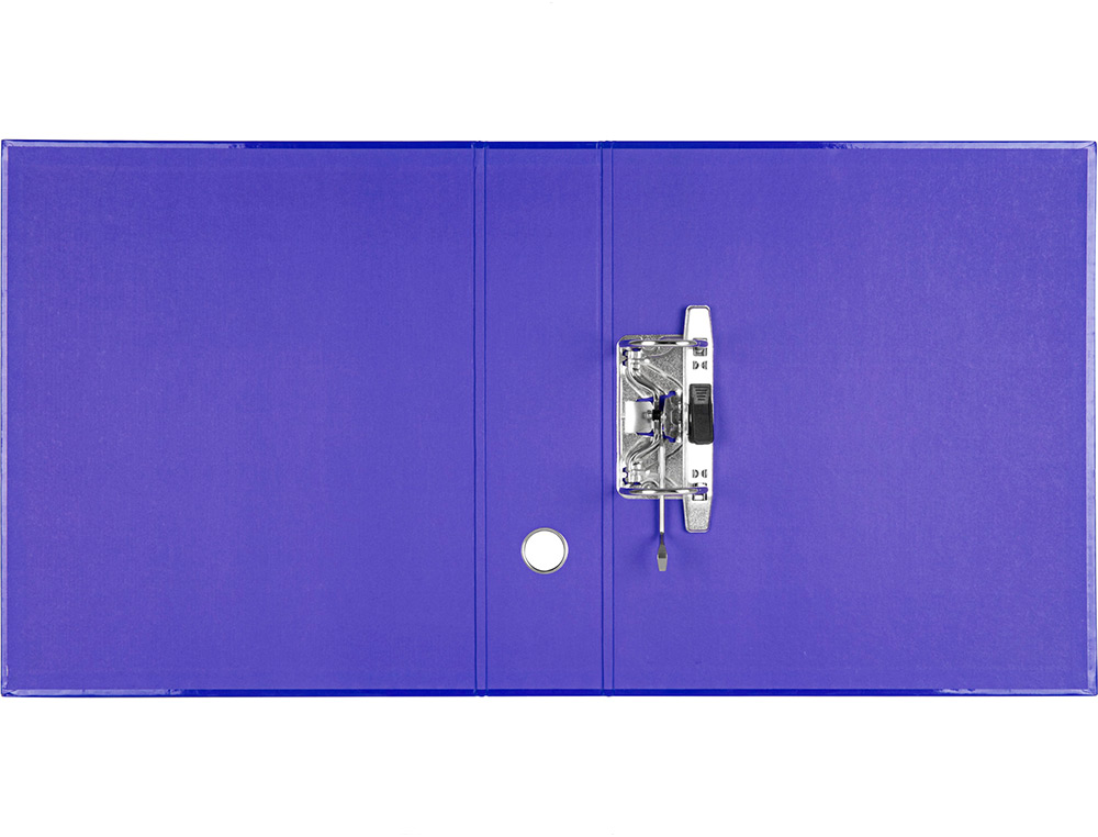 ARCHIVADOR DE PALANCA LIDERPAPEL A4 COLOR SYSTEM FORRADO SIN RADO LOMO 80MM AZUL COMPRESOR METALICO