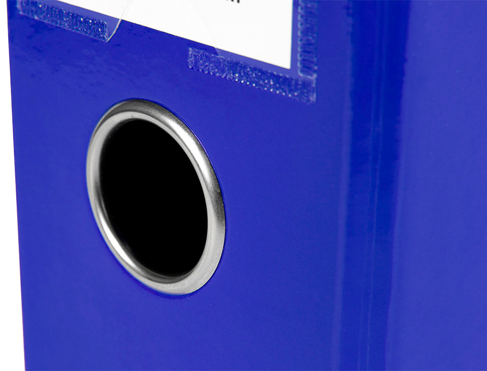 ARCHIVADOR DE PALANCA LIDERPAPEL A4 COLOR SYSTEM FORRADO SIN RADO LOMO 80MM AZUL COMPRESOR METALICO