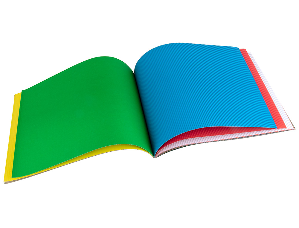 BLOC TRABAJOS MANUALES LIDERPAPEL CARTON ONDULADO 240X315MM 10 HOJAS COLORES SURTIDOS