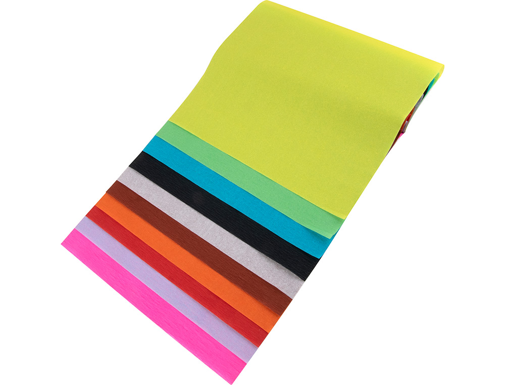 BLOC TRABAJOS MANUALES LIDERPAPEL CRESPON 240X315MM 10 HOJAS COLORES SURTIDOS