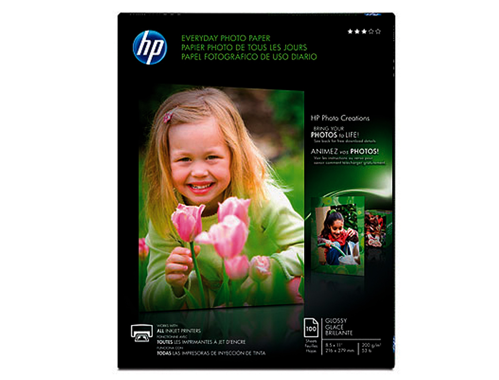 PAPEL FOTOGRAFICO HP DIN A4 SEMI GLOSSY 200 GR PAQUETE DE 100 HOJAS