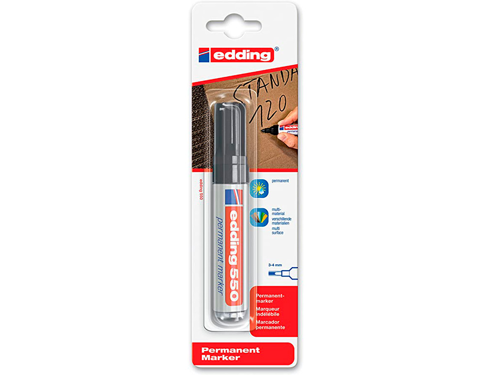 ROTULADOR EDDING PUNTA FIBRA PERMANENTE 550 NEGRO N.1 PUNTA REDONDA RECARGABLE