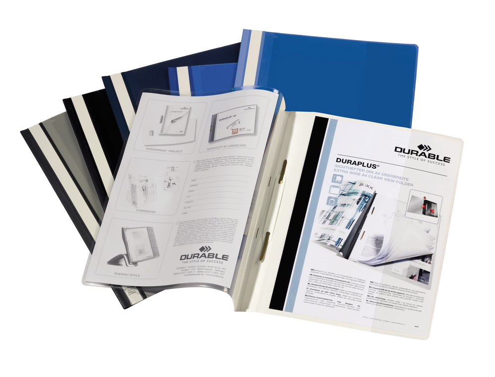 CARPETA DURAPLUS DIN A4 CON FASTENER AZUL DURABLE