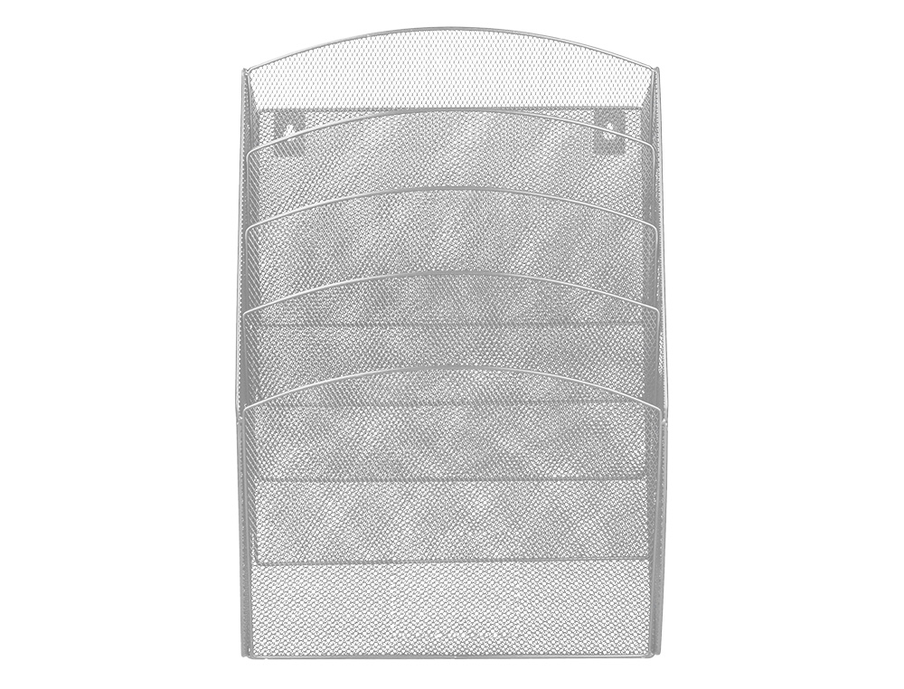 EXPOSITOR MURAL Q-CONNECT DE PARED 5 BANDEJAS DIN A4 PLATEADO 9,3X31,5X44 CM