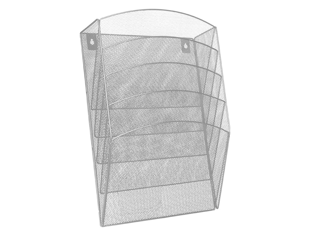 EXPOSITOR MURAL Q-CONNECT DE PARED 5 BANDEJAS DIN A4 PLATEADO 9,3X31,5X44 CM