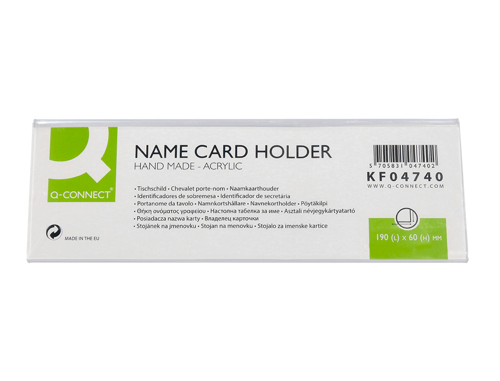 IDENTIFICADOR SOBREMESA Q-CONNECT METACRILATO 190X60 MM REF.5727
