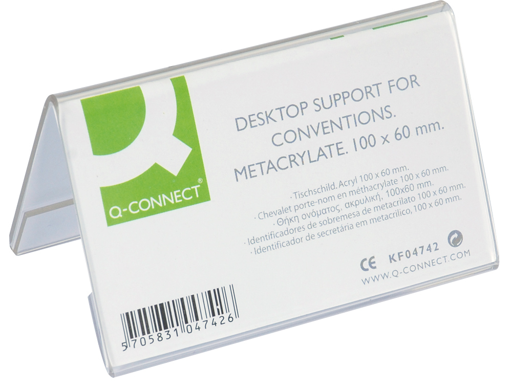 IDENTIFICADOR SOBREMESA Q-CONNECT METACRILATO 100X60 MM REF.5729