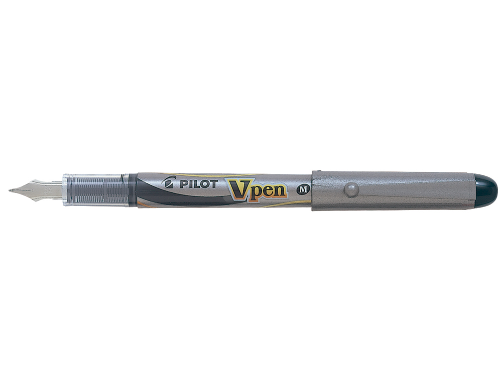 PLUMA PILOT V PEN SILVER DESECHABLE NEGRO SVP-4WB