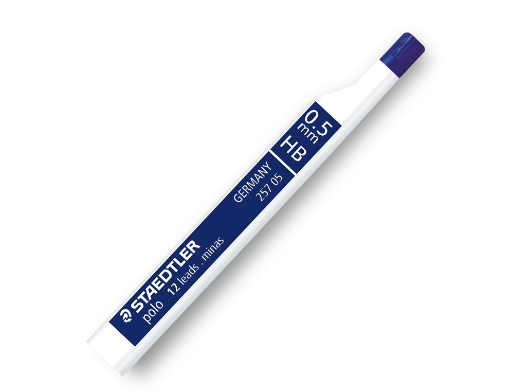 MINAS STAEDTLER GRAFITO 0,5 MM HB POLO 257 TUBO CON 12 MINAS