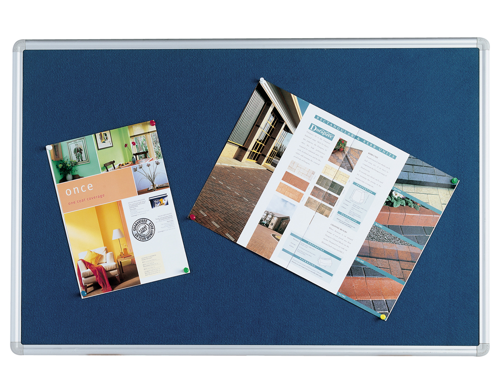 TABLERO DE ANUNCIOS Q-CONNECT MURAL GRANDE FIELTRO AZUL 120X90 CM