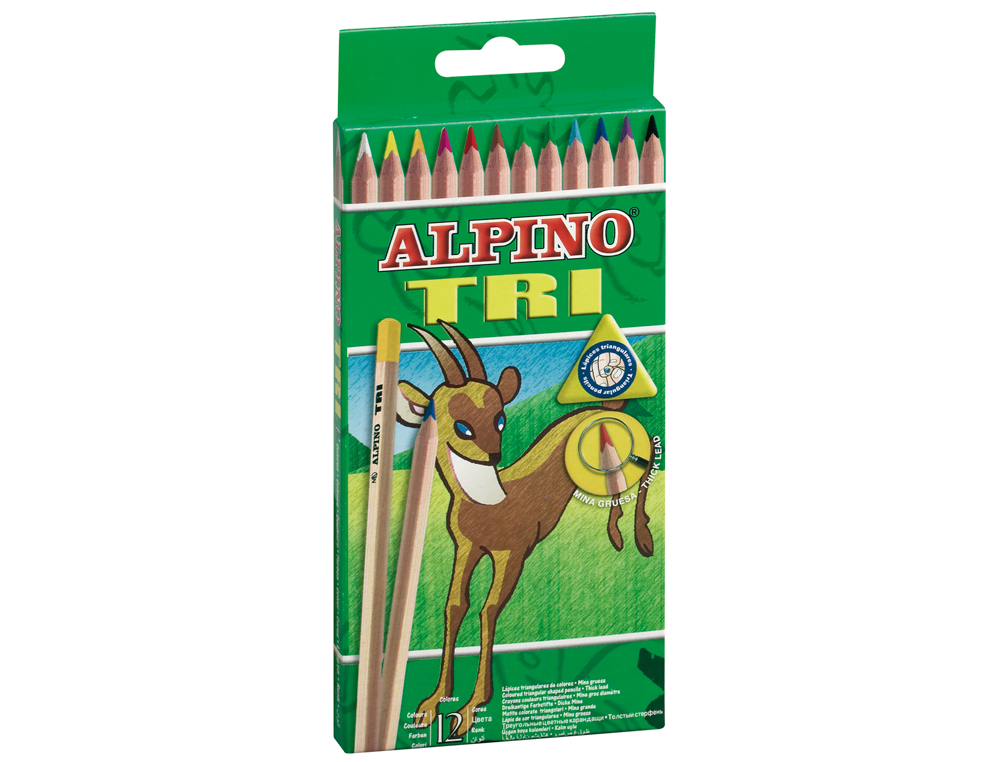 LAPICES DE COLORES ALPINO TRI ESTUCHE DE 12 COLORES SURTIDOS