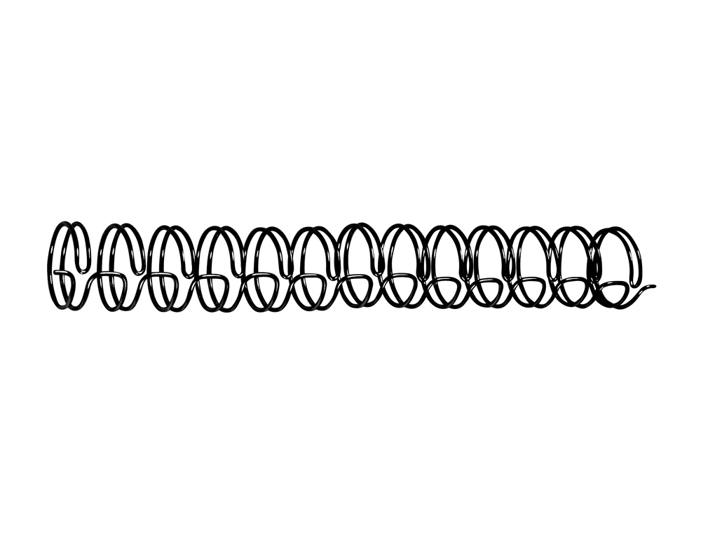 ESPIRAL WIRE 3:1 6,3 MM N.4 NEGRO CAPACIDAD 45 HOJAS CAJA DE 100 UNIDADES