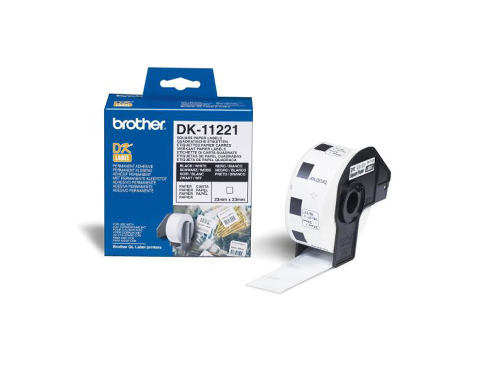 ETIQUETA BROTHER DK11221 23X23 MM 1000 ETQ PARA IMPRESORAS QL