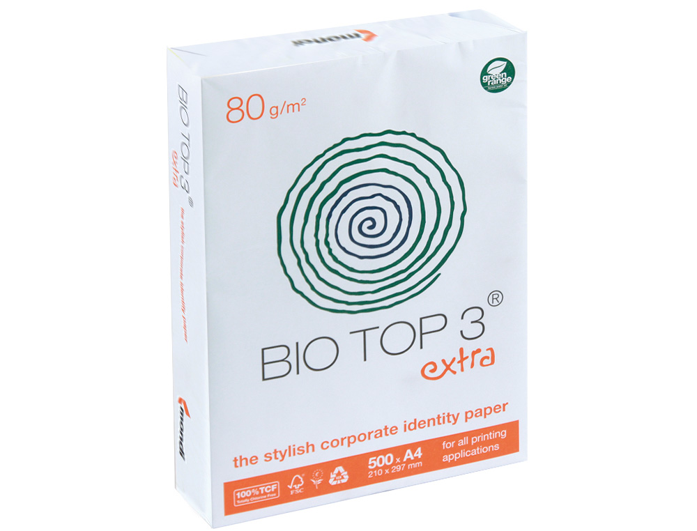 PAPEL FOTOCOPIADORA BIOTOP 80G EXTRA ECOLOGICO DIN A4 PAQUETE DE 500 HOJAS