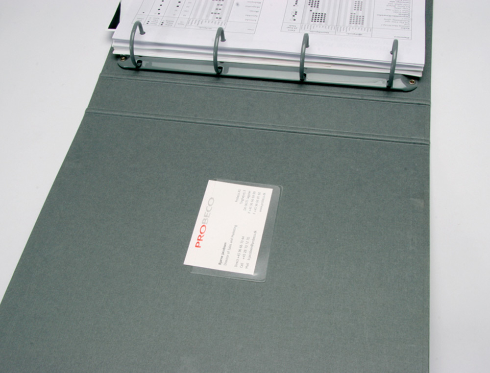 FUNDA AUTOADHESIVA Q-CONNECT PARA TARJETAS DE VISITA 60X95MM PACK DE 10 UNIDADES