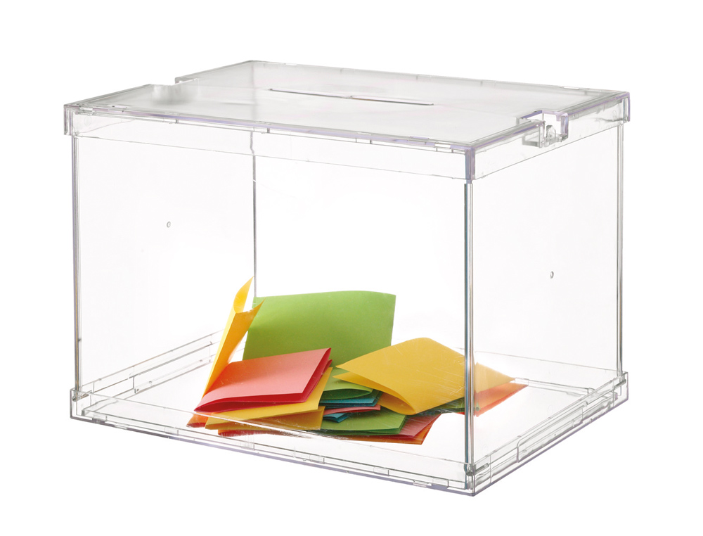 URNA ELECTORAL PLEGABLE CON PRECINTOS DE SEGURIDAD 440X310X315MM