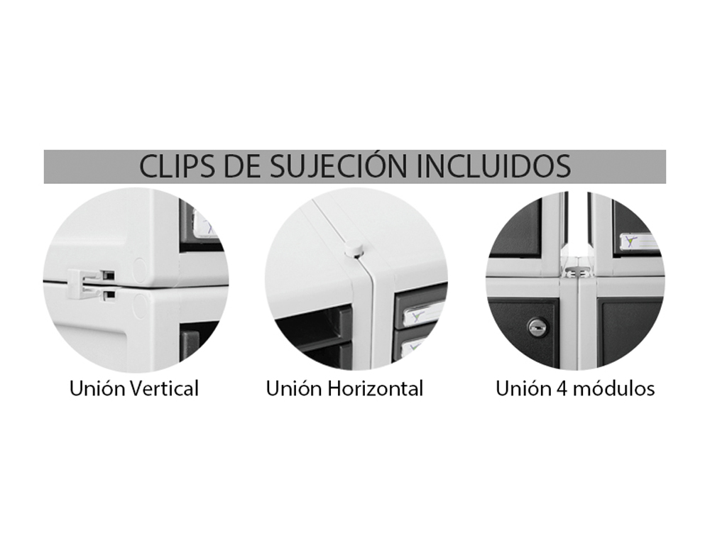 FICHERO CAJONES DE SOBREMESA 8206C 356X316X362 MM 6 CAJONES COLOR GRIS