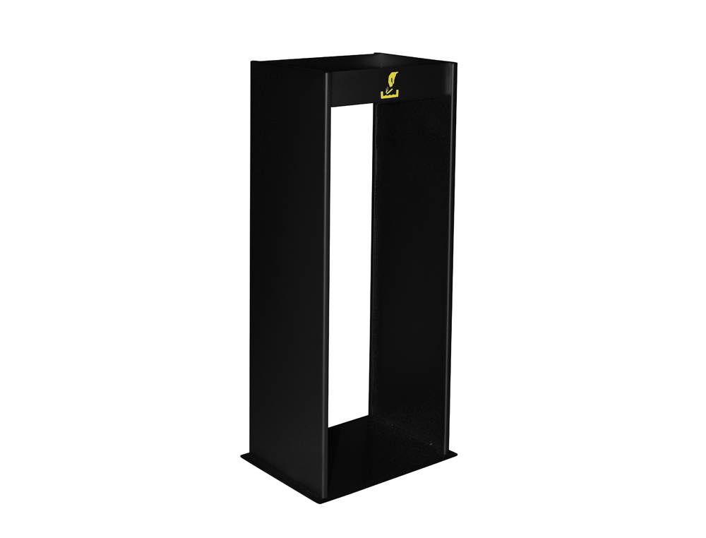 CENICERO METALICO CON REJILLA PARA ARENA NEGRO 77X24,5X30 CM