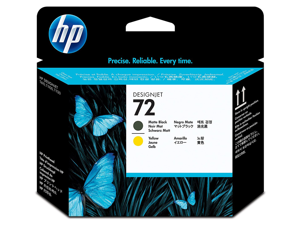 INK-JET HP 72 CABEZAL NEGRO MATE Y AMARILLO DESIGNJET T610/1100