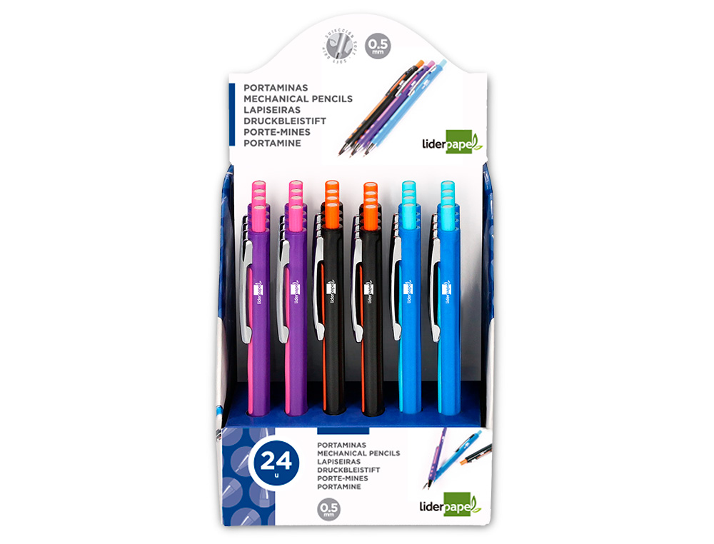 PORTAMINAS LIDERPAPEL 0,5 MM COLORES SURTIDOS
