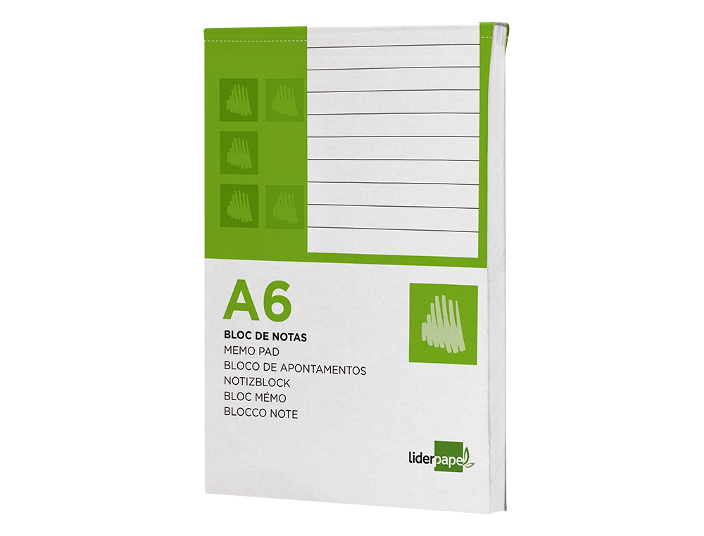 BLOC NOTAS LIDERPAPEL HORIZONTAL A6 80 HOJAS 60G/M2 PERFORADO