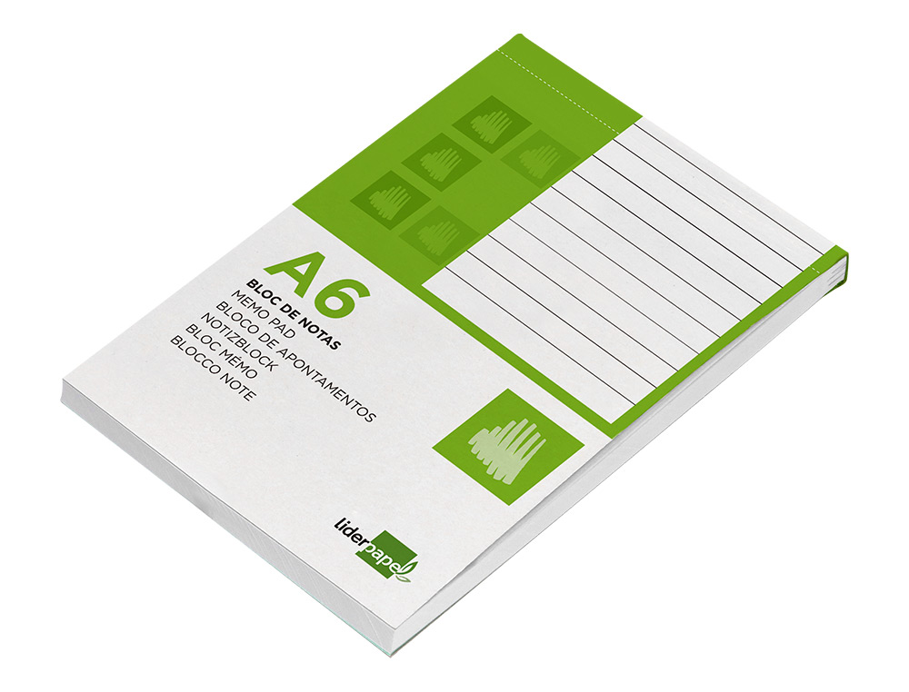 BLOC NOTAS LIDERPAPEL HORIZONTAL A6 80 HOJAS 60G/M2 PERFORADO