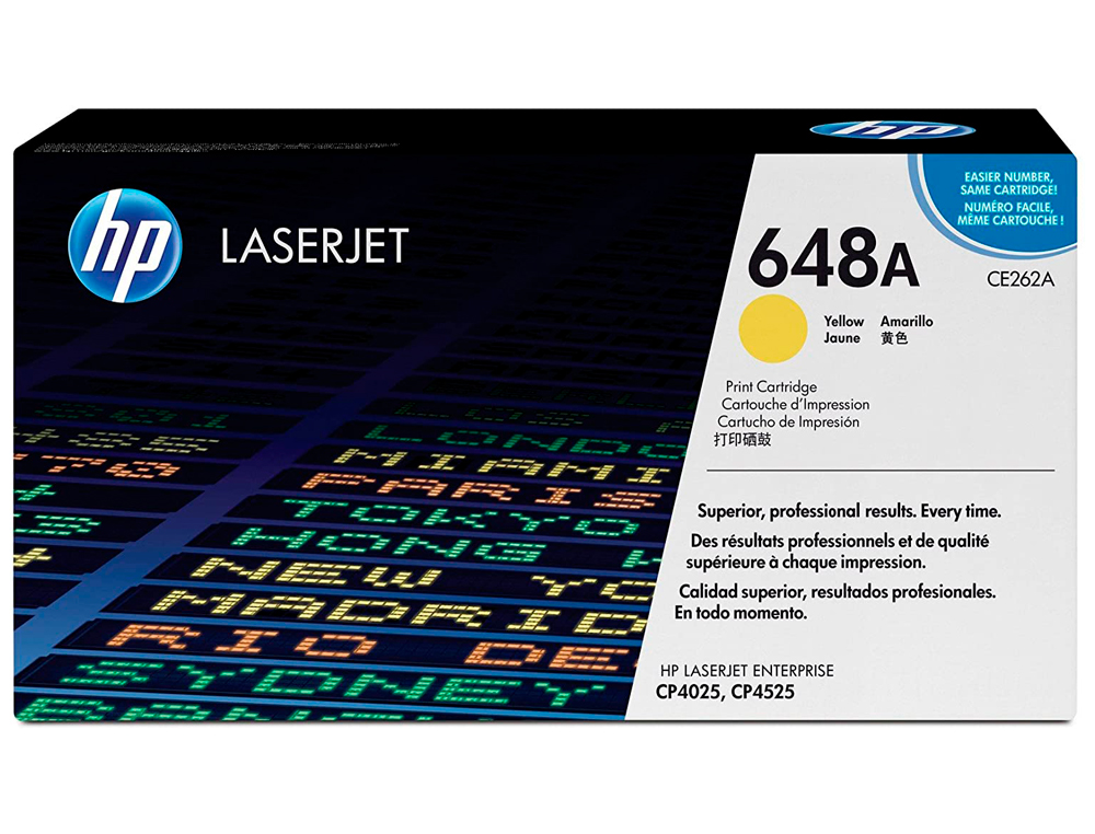 TONER HP COLOR LASERJET CP4025/CP4525 -CE262A- AMARILLO 11.000 PAGS