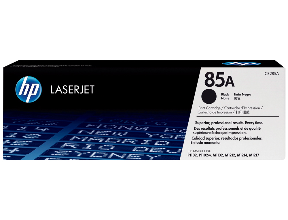 TONER HP 85A LASERJET P1100/P1102 -CE285A- NEGRO 1.600 PAGS