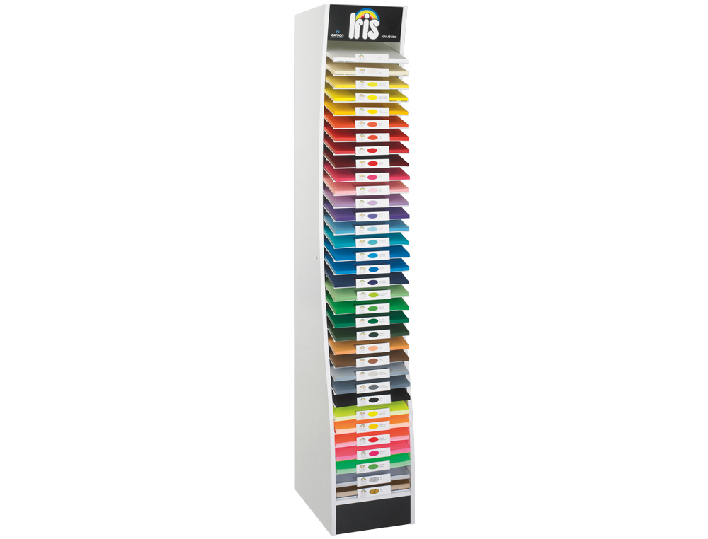 EXPOSITOR GUARRO VACIO 34 ESTANTES PARA CARTULINA A3 185 GR MEDIDAS 60X40X200 CM