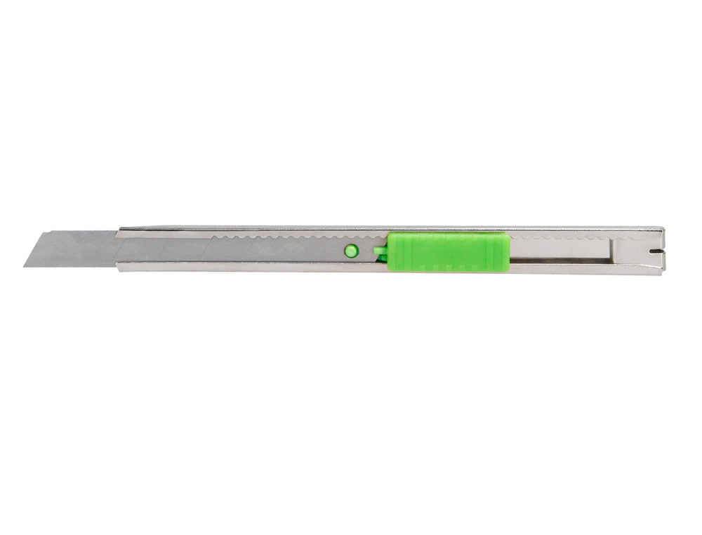 CUTER Q-CONNECT METALICO ESTRECHO CUCHILLA 9 MM CON CLIP BLISTER 1 UNIDAD