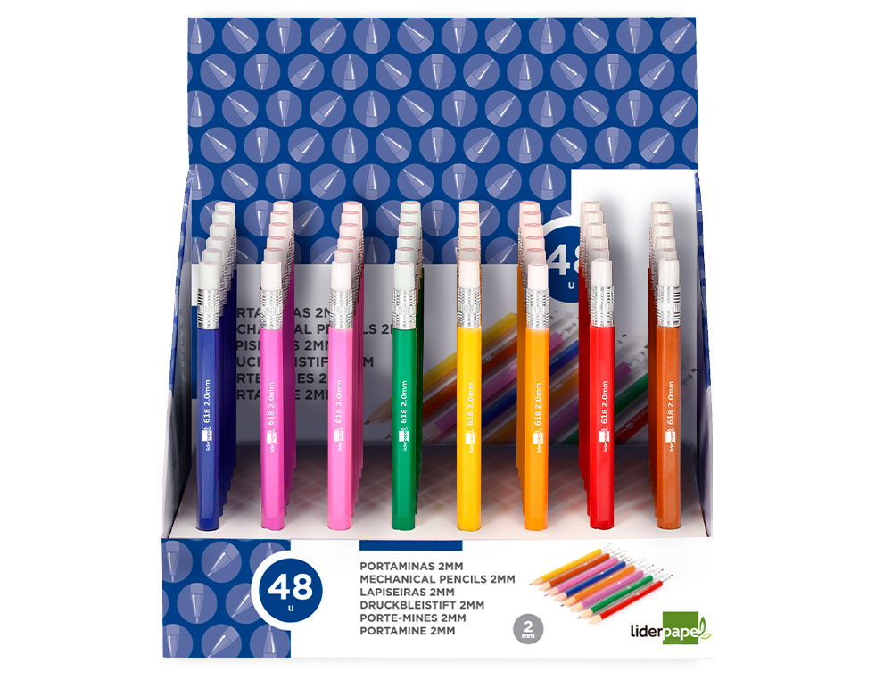 PORTAMINAS LIDERPAPEL 2 MM COLORES SURTIDOS