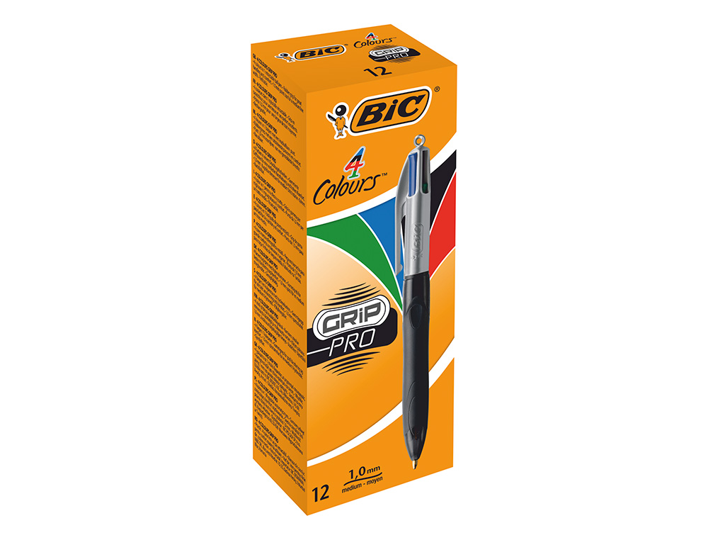 BOLIGRAFO BIC CUATRO COLORES CON GRIP COLORE NEGRO PUNTA 1,3 MM
