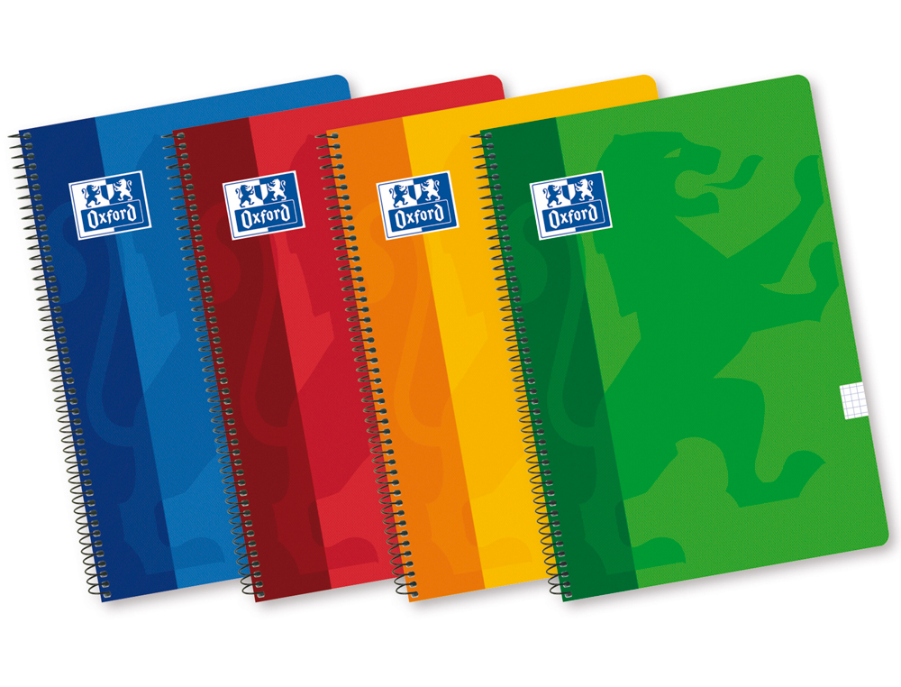 BLOC ESPIRAL OXFORD CARTONCILLO FOLIO 80 HOJAS CUADROS 4 MM