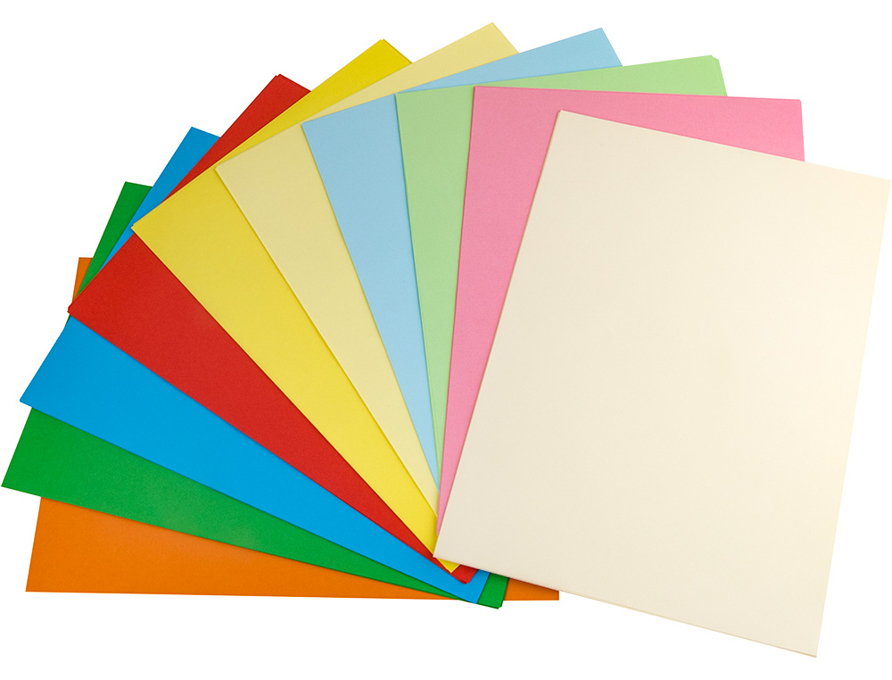 PAPEL COLOR LIDERPAPEL A4 80GR 25 COLORES SURTIDOS PAQUETE DE 100 HOJAS