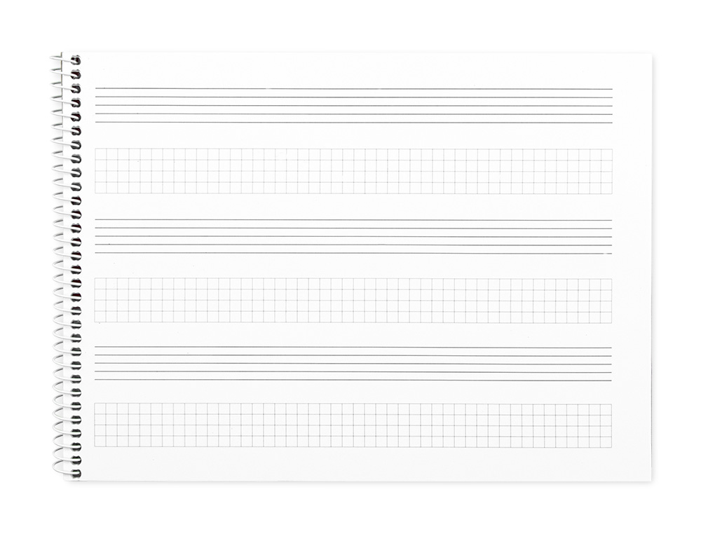 BLOC MUSICA LIDERPAPEL COMBI PENTAGRAMA 3MM MAS CUADRICULA DE 4MM PARA ANOTACIONES CUARTO20 HOJAS 100G/M2