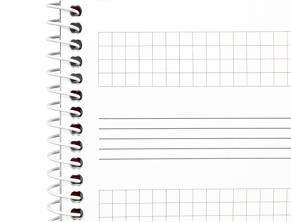 BLOC MUSICA LIDERPAPEL COMBI PENTAGRAMA 3MM MAS CUADRICULA DE 4MM PARA ANOTACIONES CUARTO20 HOJAS 100G/M2