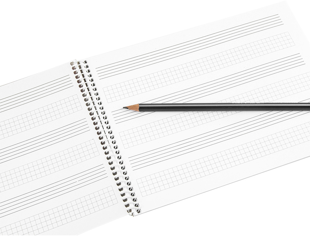 BLOC MUSICA LIDERPAPEL COMBI PENTAGRAMA 3MM MAS CUADRICULA DE 4MM PARA ANOTACIONES CUARTO20 HOJAS 100G/M2