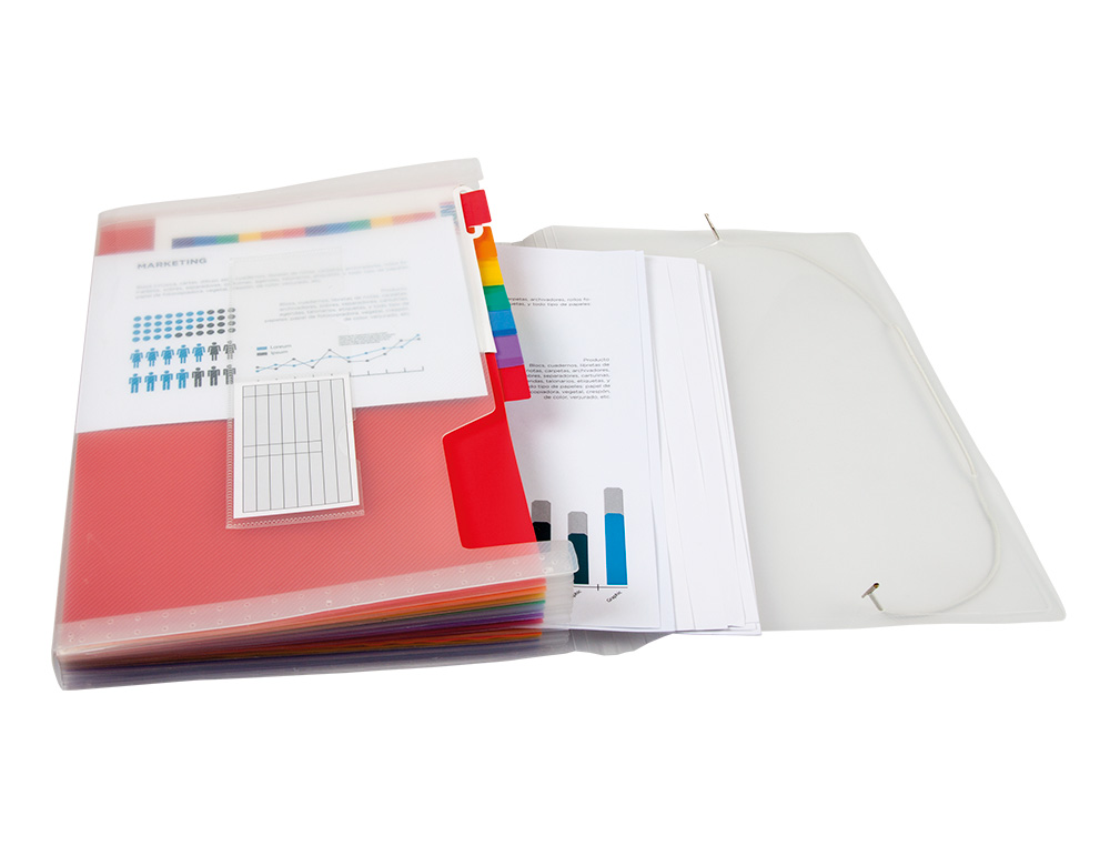 CARPETA LIDERPAPEL CLASIFICADOR FUELLE POLIPROPILENO DIN A5 SPECTRAFILE