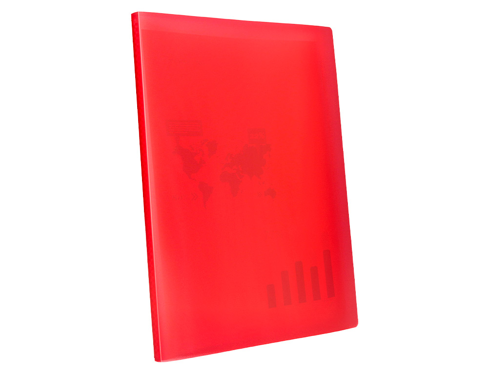 CARPETA LIDERPAPEL ESCAPARATE 47050 40 FUNDAS POLIPROPILENO DIN A4 ROJO TRANSLUCIDO