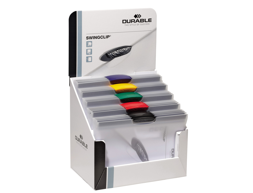 CARPETA SWINGCLIP DOSSIER PINZA LATERAL Y GIRATORIA DIN A4 CAPACIDAD 30 HOJAS COLORES SURTIDOS
